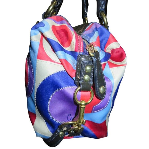 Coach 2008 Madison Sabrina Graphic Op Art Convertible Strap Satchel Hobo Bag - Picture 6 of 11